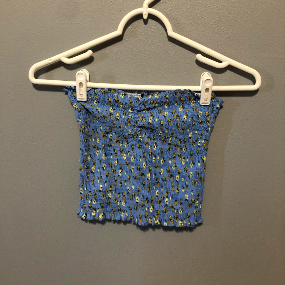 Rue 21 Blue Floral Tube Top